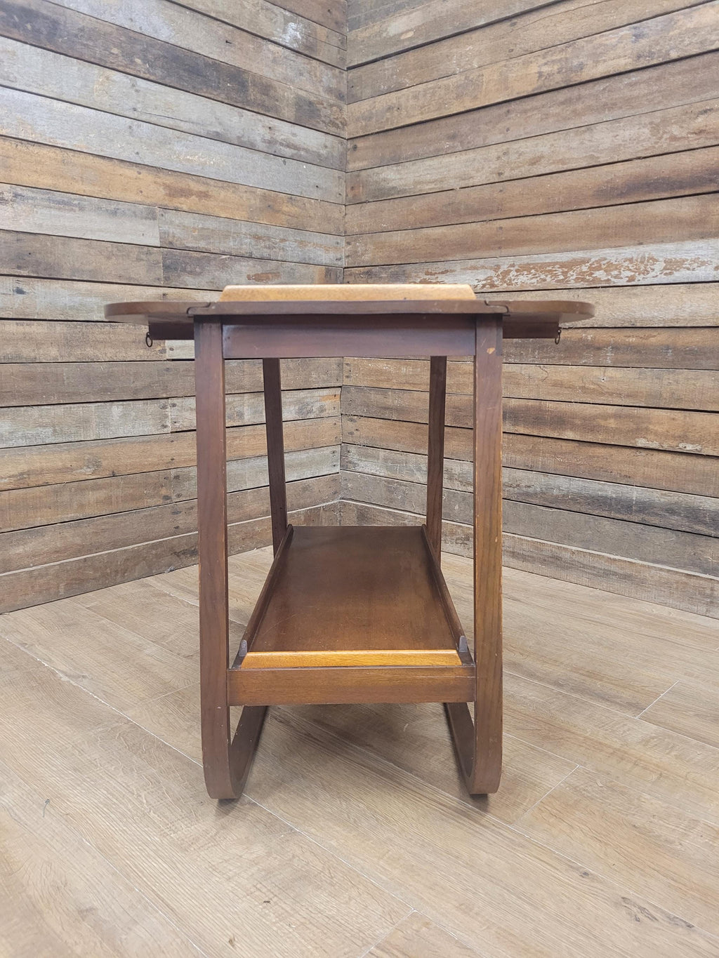 E&S Tea Trolley Teak Mid Century Folding Drop Leaf Stand Cocktail Trolley