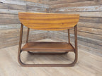 E&S Tea Trolley Teak Mid Century Folding Drop Leaf Stand Cocktail Trolley