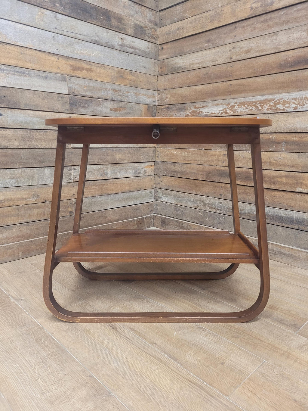 E&S Tea Trolley Teak Mid Century Folding Drop Leaf Stand Cocktail Trolley