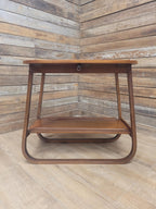 E&S Tea Trolley Teak Mid Century Folding Drop Leaf Stand Cocktail Trolley