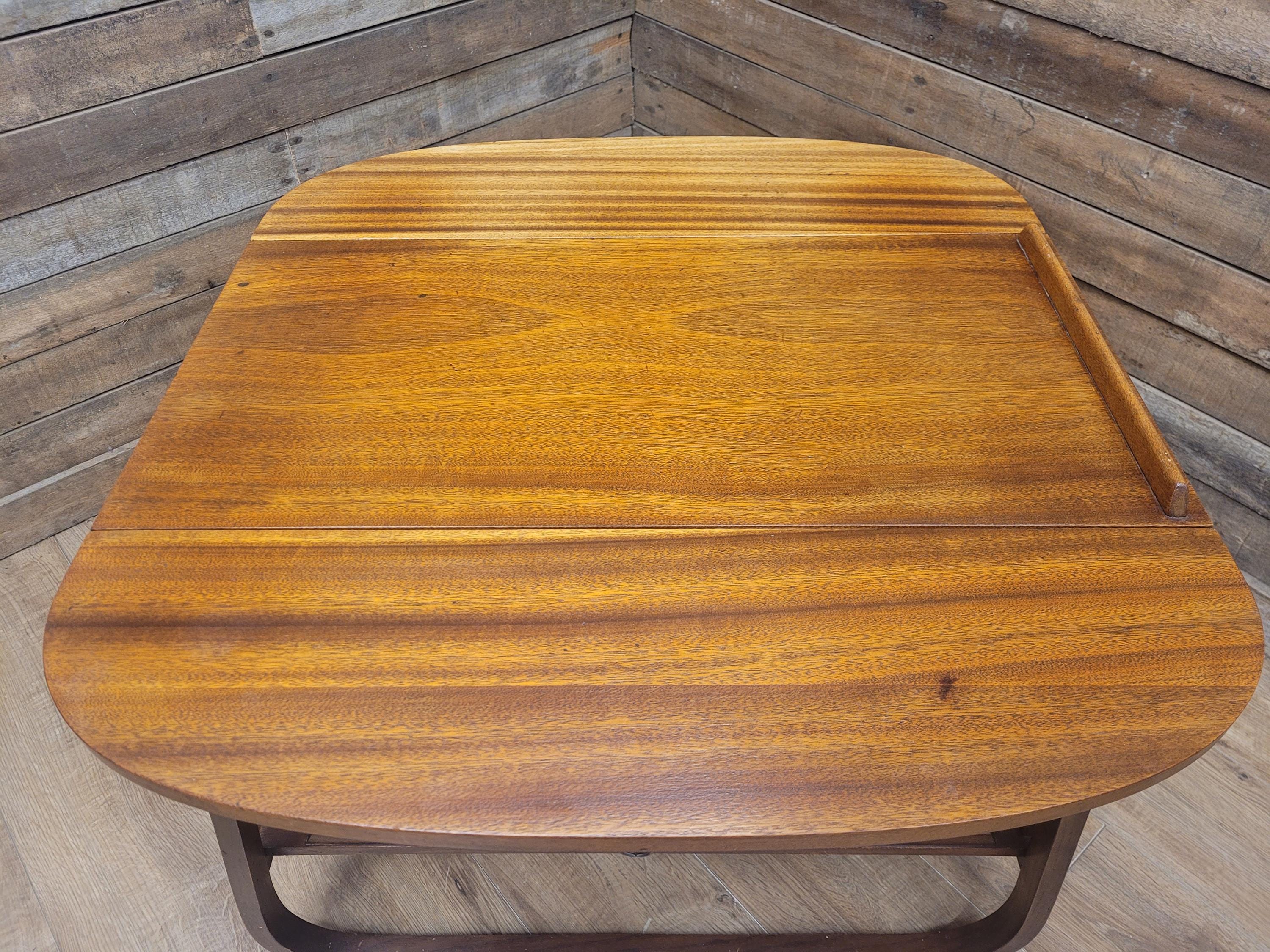 E&S Tea Trolley Teak Mid Century Folding Drop Leaf Stand Cocktail Trolley