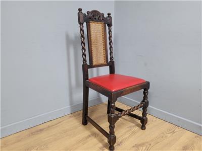 Ebonised Oak Bergere Barley Twist Chair Hall Bedroom Chair Great Patina Antique