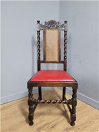 Ebonised Oak Bergere Barley Twist Chair Hall Bedroom Chair Great Patina Antique