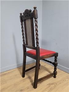 Ebonised Oak Bergere Barley Twist Chair Hall Bedroom Chair Great Patina Antique