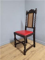 Ebonised Oak Bergere Barley Twist Chair Hall Bedroom Chair Great Patina Antique