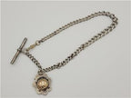 Silver Albert Chain Hallmarked 1923 Fob Pendant Antique Link