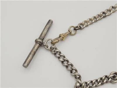Silver Albert Chain Hallmarked 1923 Fob Pendant Antique Link