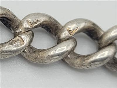 Silver Albert Chain Hallmarked 1923 Fob Pendant Antique Link