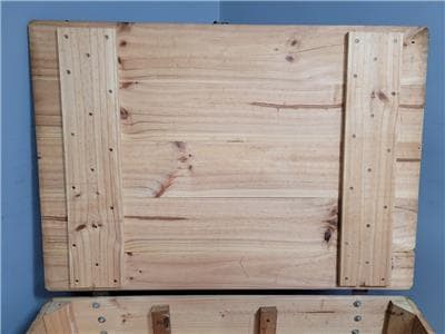 Pine Storage Chest Wooden Blanket Box Rustic Trunk Large Ottoman Vintage