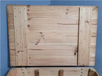 Pine Storage Chest Wooden Blanket Box Rustic Trunk Large Ottoman Vintage