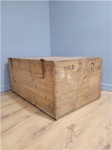 Pine Storage Chest Wooden Blanket Box Rustic Trunk Large Ottoman Vintage