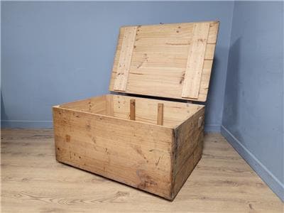 Pine Storage Chest Wooden Blanket Box Rustic Trunk Large Ottoman Vintage