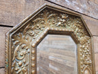 Brass Wall Mirror Candle Sconce Ornate Vintage Baroque Style