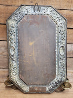 Brass Wall Mirror Candle Sconce Ornate Vintage Baroque Style