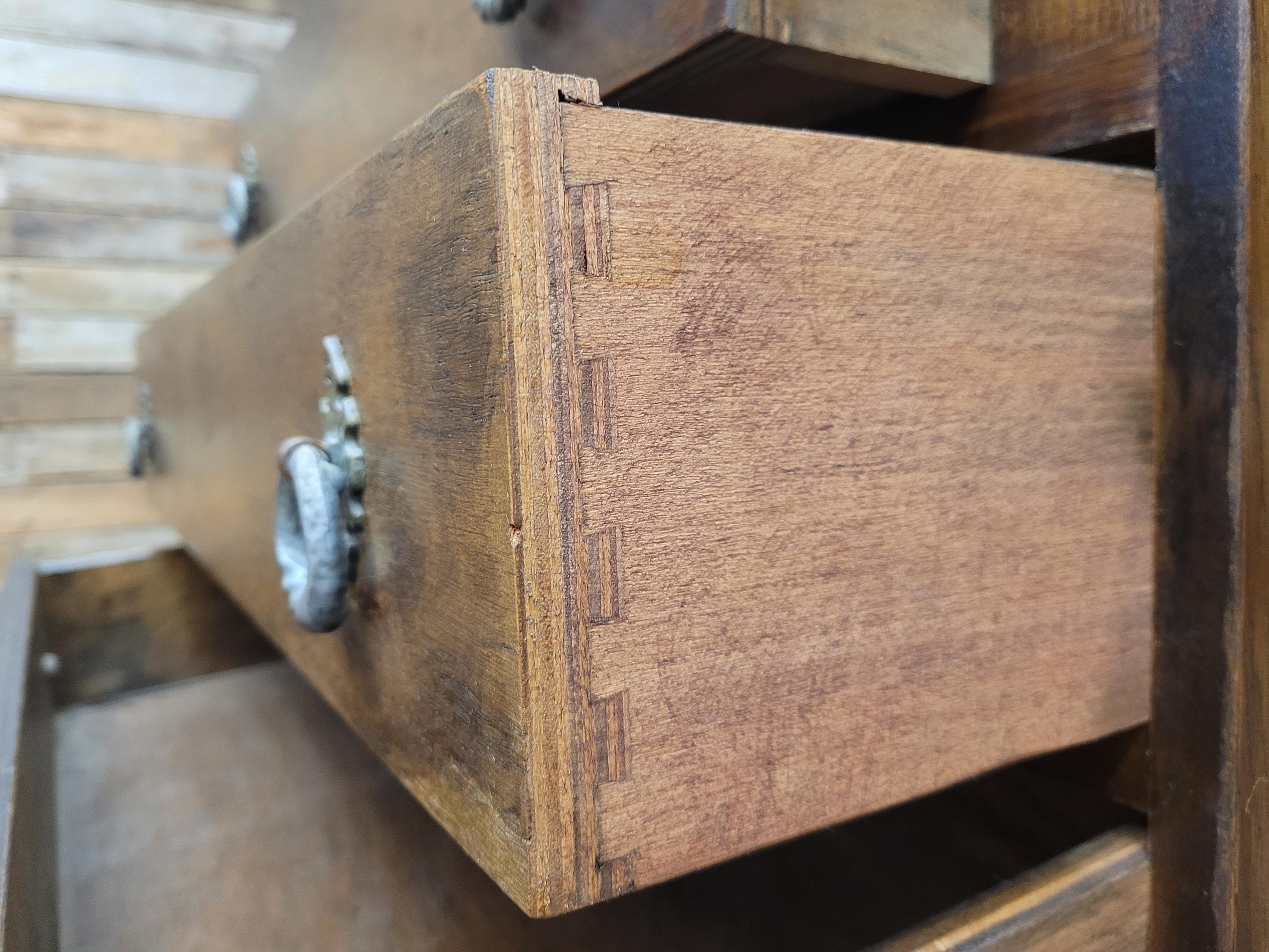 Oak Bureau Desk Writing Desk Fall Front Vintage Storage Drawers With Key