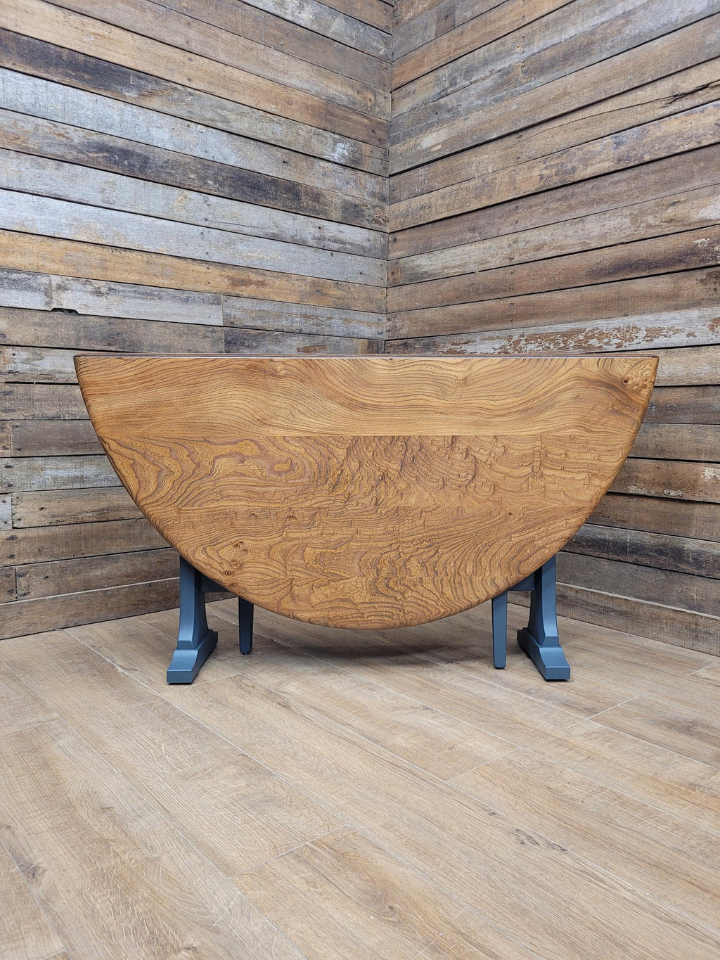 Ercol Elm Drop Leaf Blonde Dining Table Model 610 Fusion Painted Base