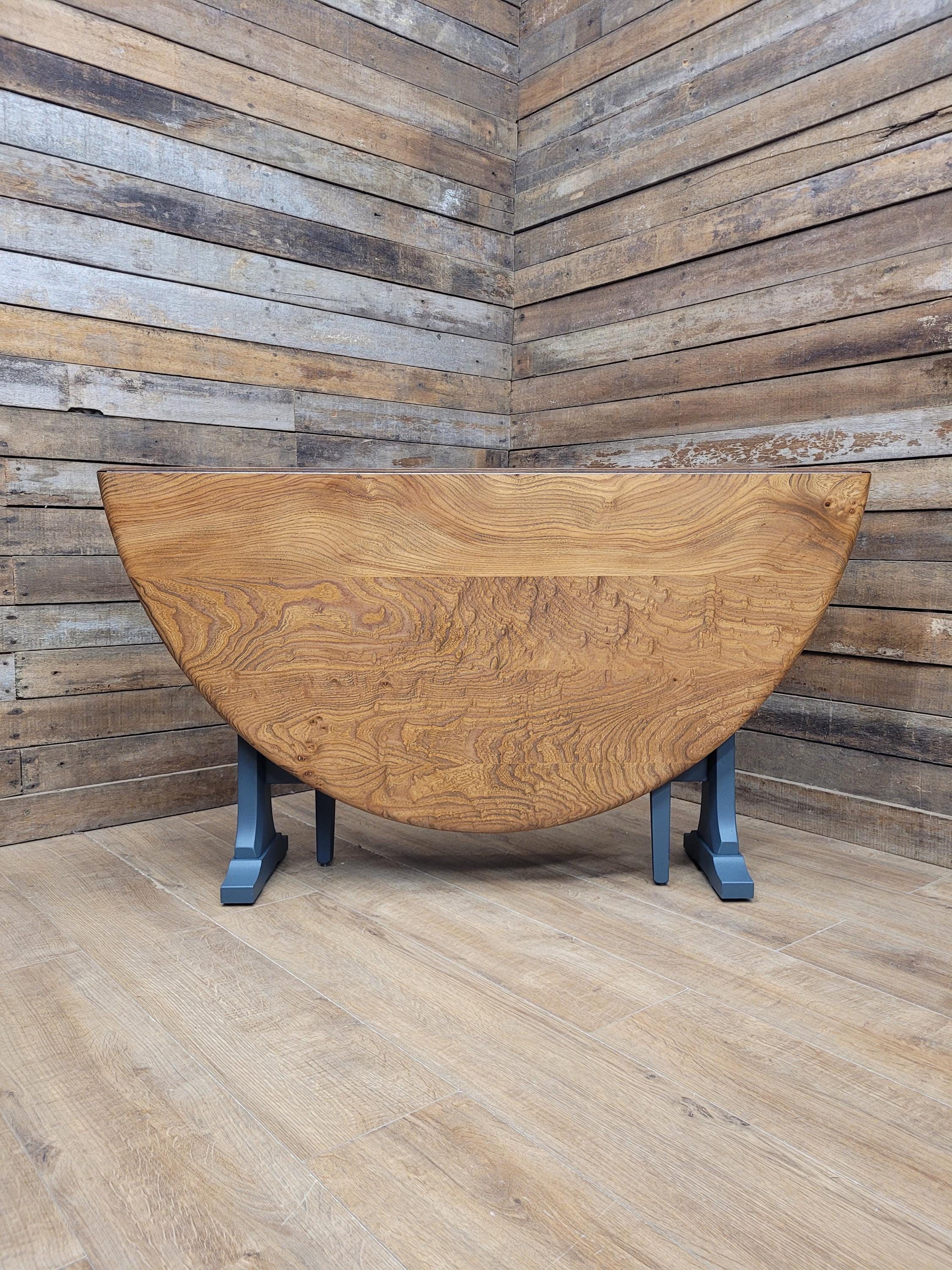 Ercol Elm Drop Leaf Blonde Dining Table Model 610 Fusion Painted Base