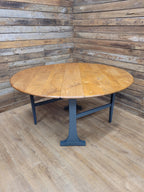 Ercol Elm Drop Leaf Blonde Dining Table Model 610 Fusion Painted Base