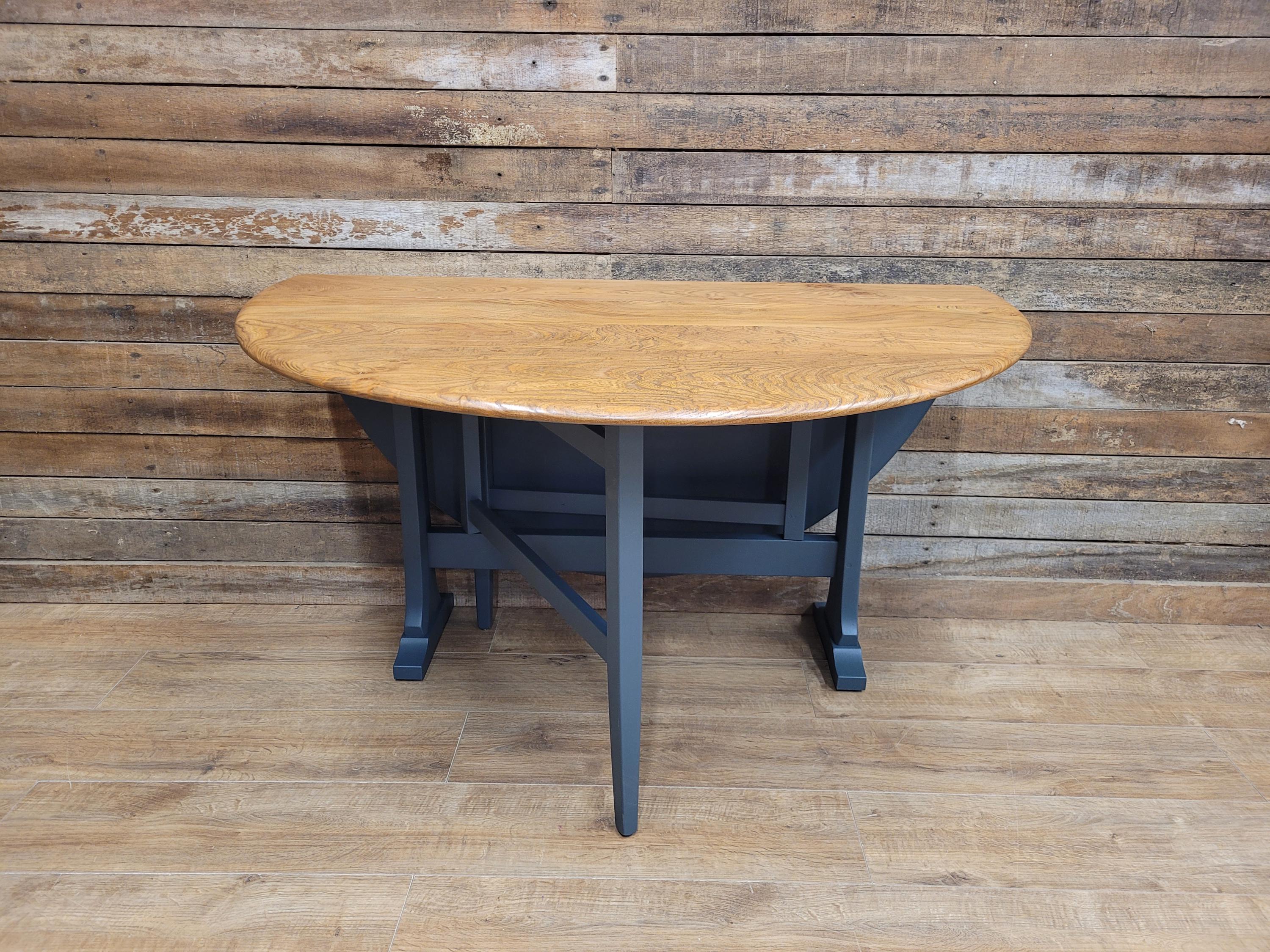 Ercol Elm Drop Leaf Blonde Dining Table Model 610 Fusion Painted Base