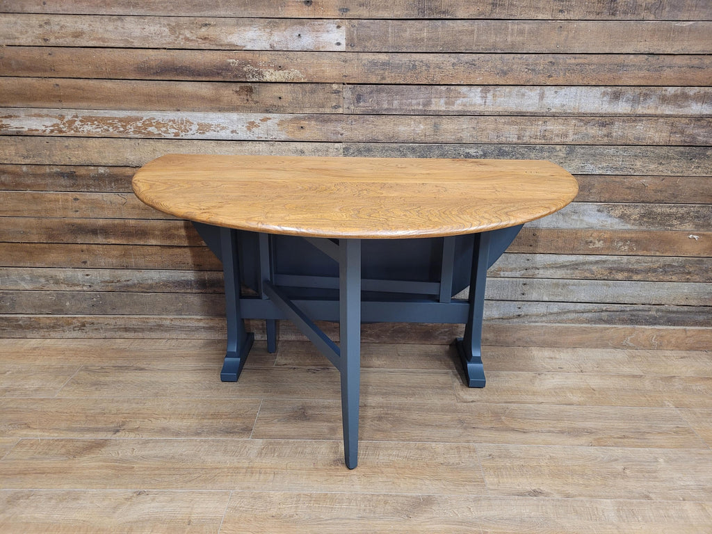 Ercol Elm Drop Leaf Blonde Dining Table Model 610 Fusion Painted Base