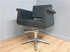 REM UK barber chair black vinyl alloy retro hydraulic swivel salon