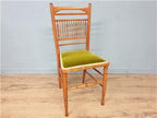 Wooden Spindle Back Chair Velvet Seat Arts Crafts Vintage