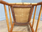Wooden Spindle Back Chair Velvet Seat Arts Crafts Vintage
