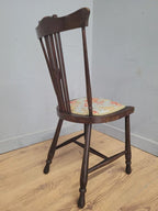 Edwardian Spindle Back Chair Upholstered Seat Antique Bedroom Chair