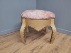 Large Upholstered Footstool Gold Base Boho Style Vintage