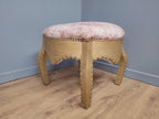 Large Upholstered Footstool Gold Base Boho Style Vintage
