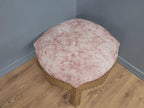 Large Upholstered Footstool Gold Base Boho Style Vintage