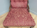 Edwardian Armchair Mahogany Upholstered Carved Lounge Chair Antique Armchair