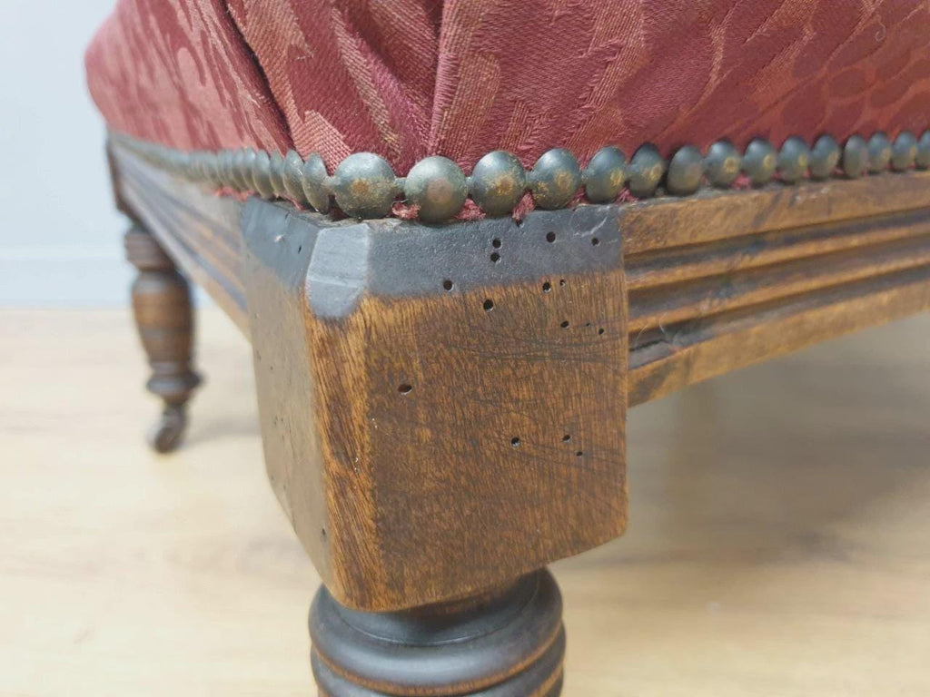 Edwardian Armchair Mahogany Upholstered Carved Lounge Chair Antique Armchair
