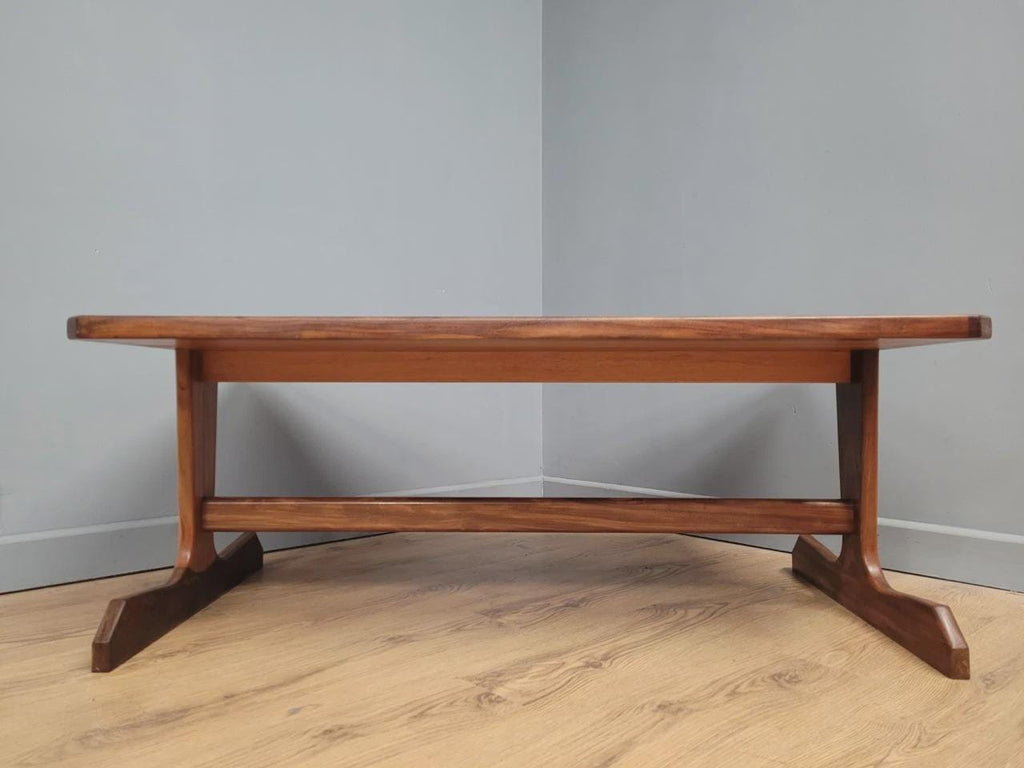 MCM G Plan Teak Coffee Table Tile Top Trestle Mid Century Retro Chic