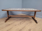 MCM G Plan Teak Coffee Table Tile Top Trestle Mid Century Retro Chic