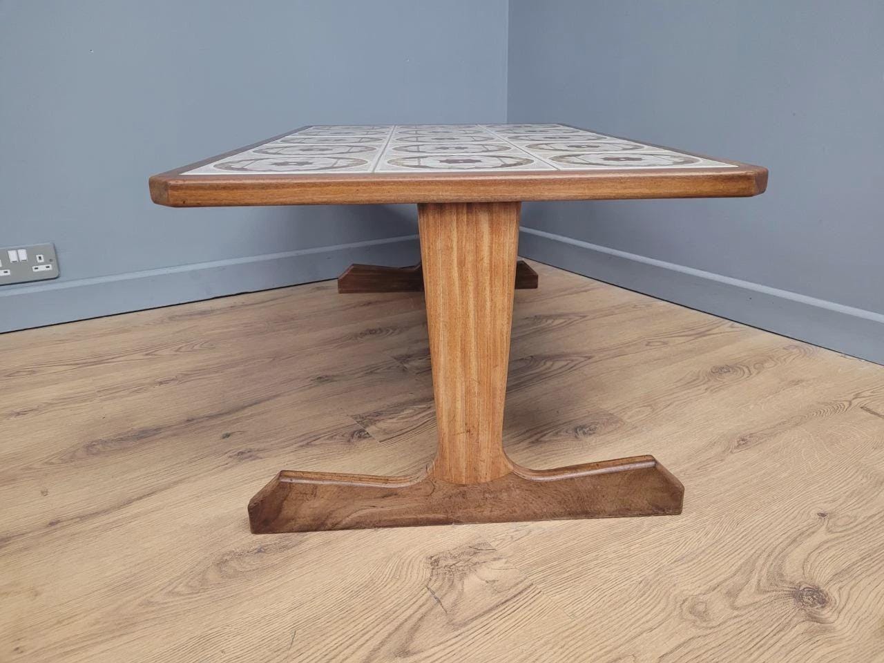 MCM G Plan Teak Coffee Table Tile Top Trestle Mid Century Retro Chic