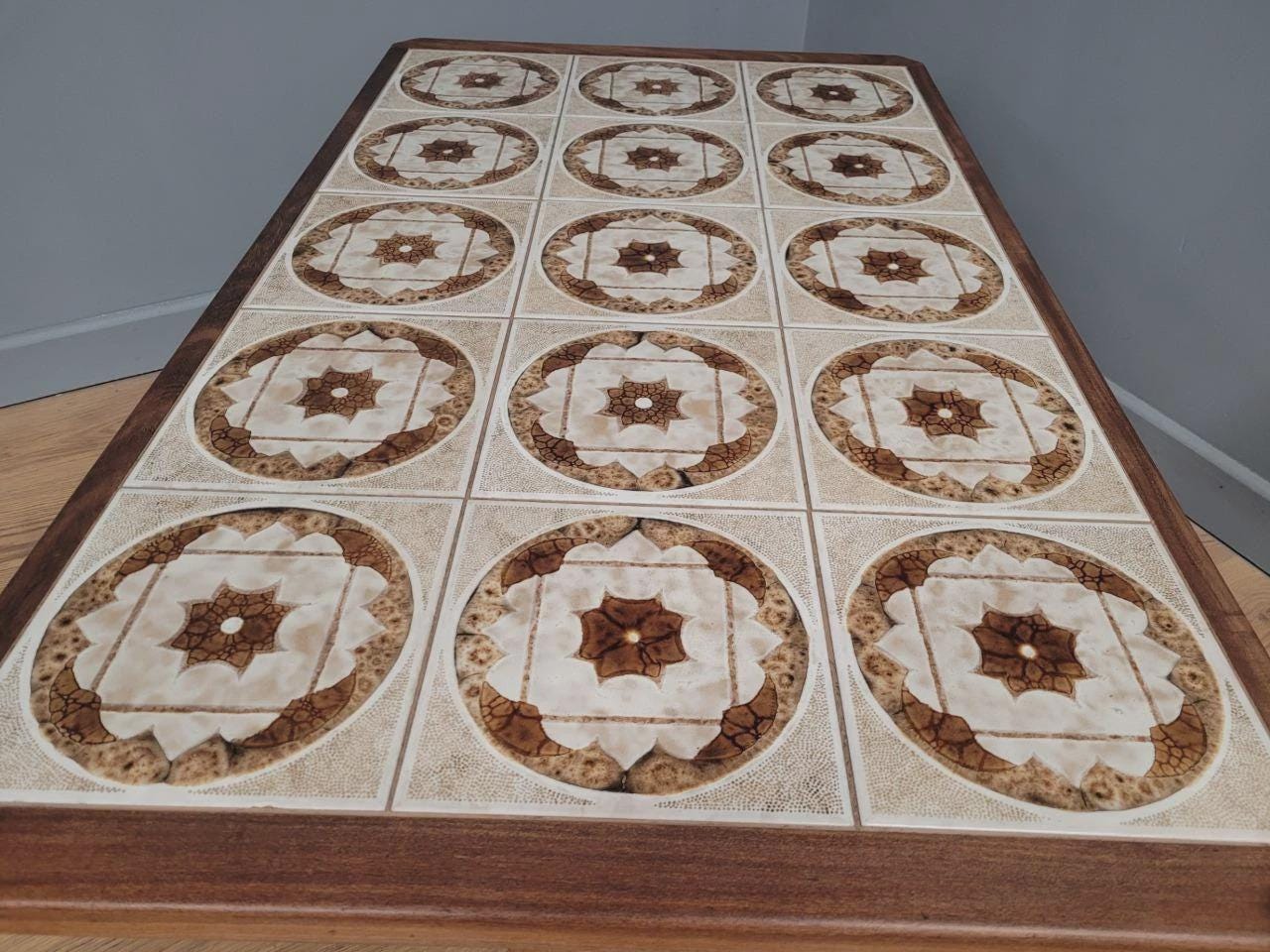 MCM G Plan Teak Coffee Table Tile Top Trestle Mid Century Retro Chic