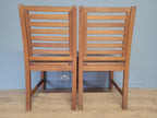 MCM Teak Dining Chairs Slatted Back Mid Century Pair Vintage Chairs