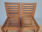 MCM Teak Dining Chairs Slatted Back Mid Century Pair Vintage Chairs