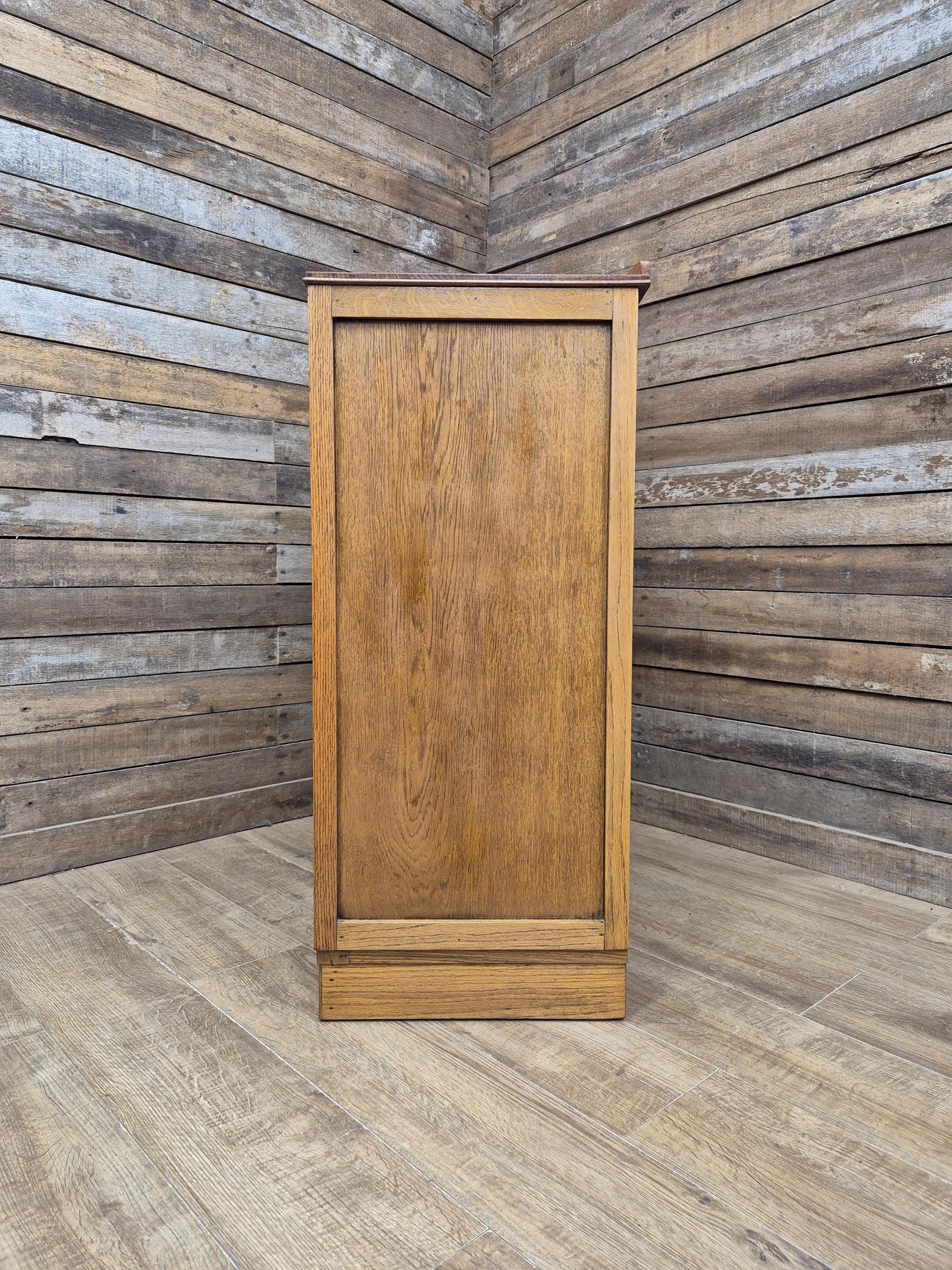 Oak Tallboy Cabinet Art Deco 1930s Drawers Cupboard Vintage Storage