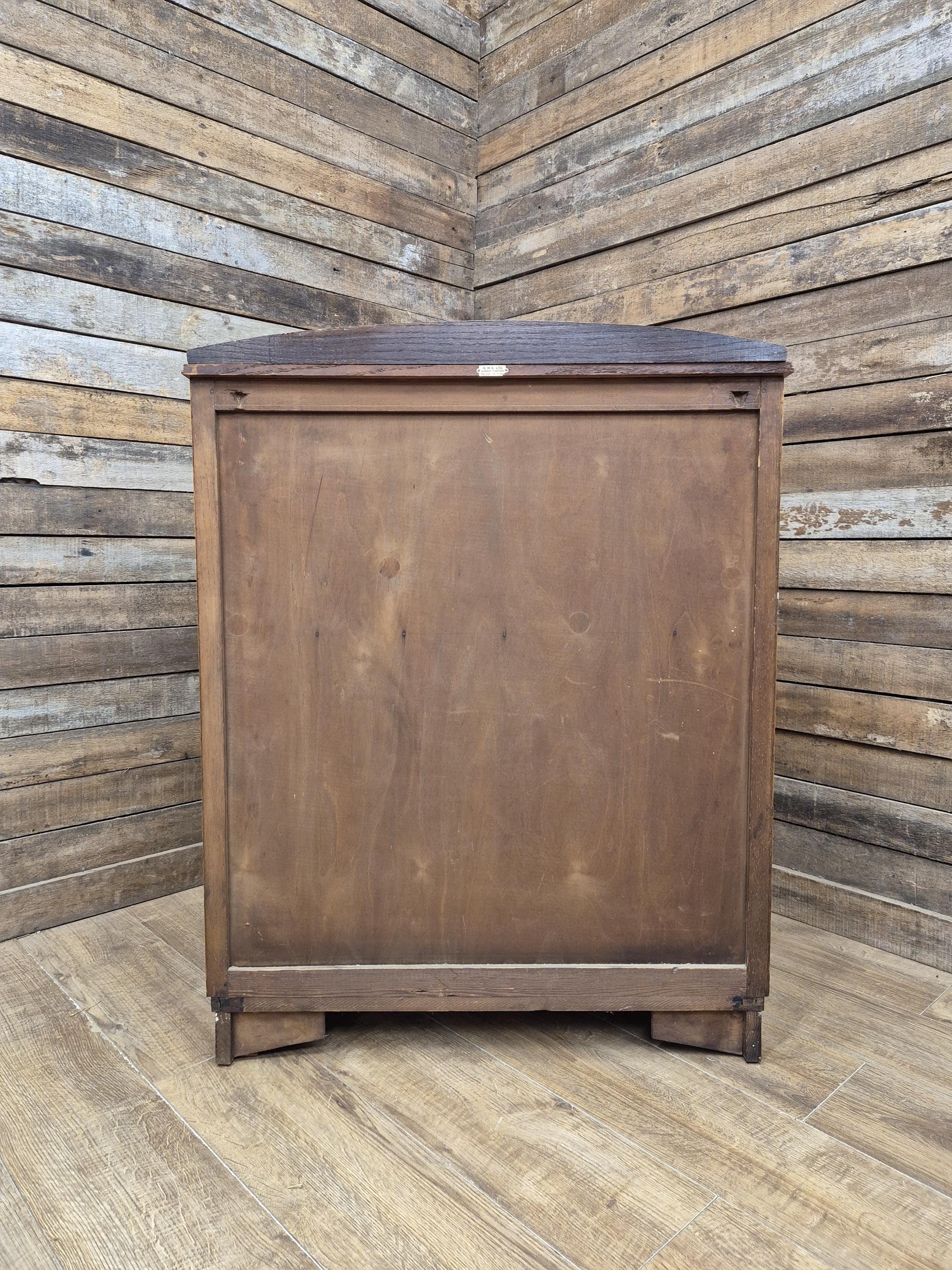 Oak Tallboy Cabinet Art Deco 1930s Drawers Cupboard Vintage Storage
