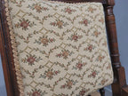 Edwardian Armchair Mahogany Open Arm Turned Legs Castors Upholstered