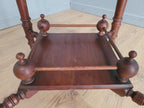 Edwardian Octagonal Table Mahogany Turned Legs Under Tier Occasional