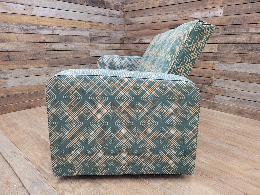 Geometric Fabric Art Deco Style Suite Vintage Sofa Armchairs Modular Sectional