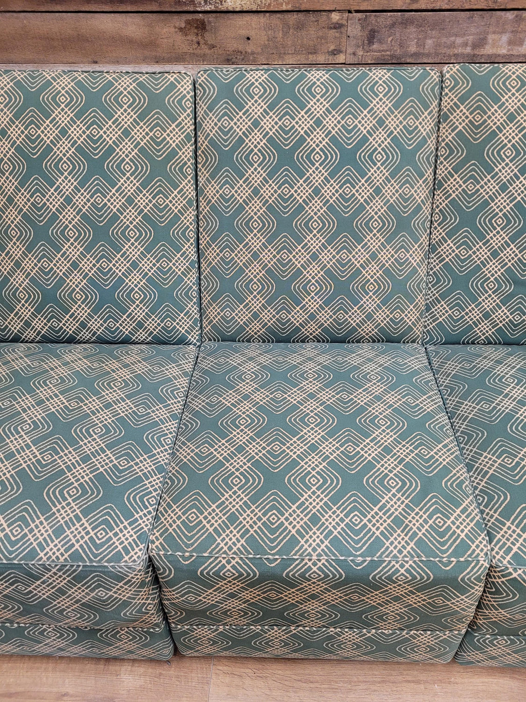 Geometric Fabric Art Deco Style Suite Vintage Sofa Armchairs Modular Sectional