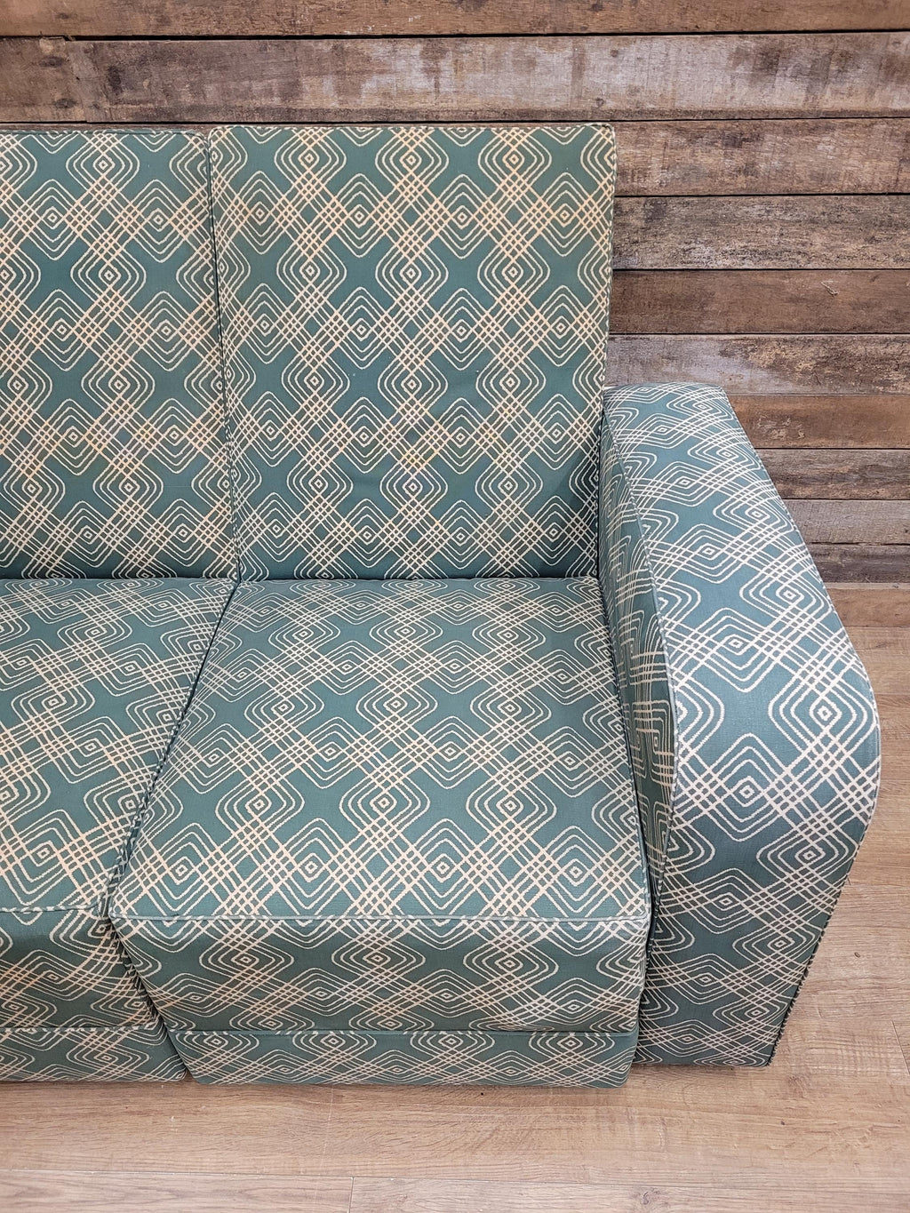 Geometric Fabric Art Deco Style Suite Vintage Sofa Armchairs Modular Sectional