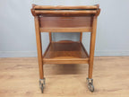 Teak Drinks Trolley Mid Century Pull Out Leaves Serving Cart