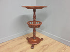 Antique Mahogany Wine Table Late Victorian Turned Pedestal Circular Top