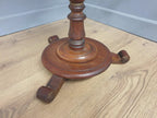Antique Mahogany Wine Table Late Victorian Turned Pedestal Circular Top