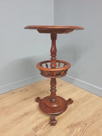Antique Mahogany Wine Table Late Victorian Turned Pedestal Circular Top